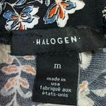 Halogen  Black Multicolor Floral Side Slit High Waisted Maxi Slip Skirt Size M Photo 3