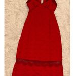 Free People NEW  Foolish Heart Midi Dress Red Dahlia Combo Sz S Photo 2