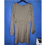 Mink Pink LARGE Gold Patterned Front Bunch Snap V Neck Valentina Mini Dress Photo 13