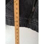 American Eagle  Outfitters Black Denim Sherpa Lined Hooded Jacket Women Small Photo 7