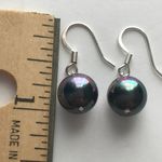 Handmade Black Tahitian Shell Pearl Earrings  Photo 1