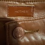 MOTHER Tan Leather Jacket Brown Size 28 Photo 5