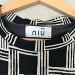 Niu Black White Geometric Checked Formal Sleeveless Mini Dress Small Photo 1