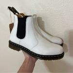 Dr. Martens  2976 YS Yellow Stitch Smooth Leather Chelsea Boots in White NEW 11 Photo 2