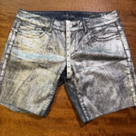 London Jean Y2K Gray Metallic London Jeans Cutoff Shorts in size 8 for women   Photo 0