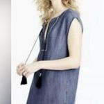 J.Crew Sleeveless Chambray Linen Tassel Beach Tunic Swim Coverup Size Large L Photo 1