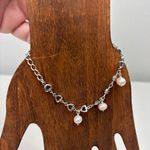 Silver Heart Charm Bracelet with Pearls, Classic, Timeless, Bridal, Party Photo 0