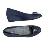 Stuart Weitzman Wedge Shoes Navy with buckle bow toe Photo 2