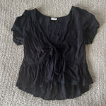 John Galt  Black Front Tie Top Photo 0