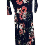 Jessekae Fall Maxi 3/4 Sleeve Maxi Swing Dress Designer Size Medium Black Photo 0