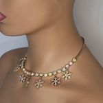 Betsey Johnson Snowflake Necklace NWT Gold Photo 1