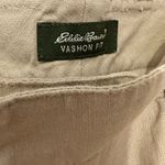 Eddie Bauer  Vashon Fit Pants Womens Tan Khaki Flare Leg Adjustable 14 linen Photo 1