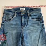 Loft  Painted Floral Modern Skinny Frayed Hemline Jeans Size 2 / 26 Photo 4