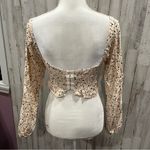 Urban Romantics Cream Ditzy Floral Mermaid Crop Top Tie Front Size Juniors Med Photo 3