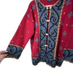 Carole Little Knitwear Double Button Wool Mix Cardigan Size Medium Red Photo 2