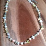 Freshwater Pearl and Multi Gemstone Stainless Steel Necklace Photo 1