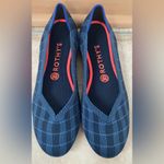 Rothy's VERY RARE EUC  The Flat Retired Navy Orange Plaid Luxury Ballet Flats; 8.5 Photo 2