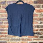 Hayes Black Short Cap Sleeve Button Down Cotton Shirt Women's LP Petite Large Size undefined Photo 5