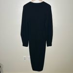 Theory 100% merino wool long button front cardigan sweater black medium Photo 7