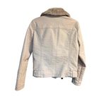 Forever 21  Faux Leather/ Fur Collar Crop Jacket Sz M Gray Photo 1