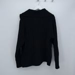 Aerie  Black Crochet Sheer Knit Quarter Zip Sweater Size Small Photo 7