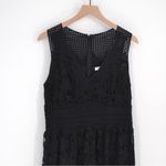 Gerard Darel  Embroidered Lace Midi Dress Sleeveless V-Neck Black Size 42 10 Photo 2