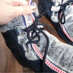 Yodelers • vintage 70s fur trimmed boots black suede faux fur lace up ankle Size 6.5 Photo 7