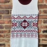 Papaya Beige Burgundy Red Sleeveless Knit Mini Sweater Dress Women's Size large Photo 0
