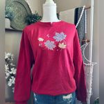 Vintage Adrian Delafield Fall Leaves Cottagecore Double Crewneck Sweatshirt Red Size L Photo 2