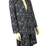 Vintage Studio by Michelle Stuart navy white Polkadot jacket & skirt size medium Blue Photo 0