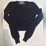 ZARA New without tags Black Long Sleeve lace Fitted Crop Blouse Photo 1
