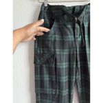 Free People  Women's Relaxed Slim Cargo‎ Pants Tapered Green Plaid Size 0 Belt Photo 6