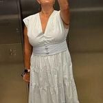 Derek Lam COLLECTIVE Blue 100% Cotton Hourglass Layered Midi Dress Size 44 Photo 1