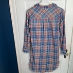 Anthropologie Cloth & Stone Plaid Raw Edged Shirt Dress Tunic W-291 Sz S Photo 7