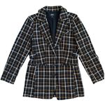 Anthropologie  Maeve Oversized Plaid Equestrian Blazer Black Motif Size 10 Photo 4