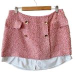 Anthropologie Maeve Tweed Mini Skirt Pink Combo Size 14 NEW Photo 2
