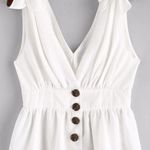 Zaful White Knotted Button Up Tank Photo 0