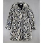 Diane Von Furstenberg ‎ Jacket 6 Gray Snake Print Sally Moto Career Trench Blazer Photo 10
