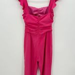 Lovers + Friends Barbie Pink Knox Jumpsuit Cut Out Ruffle Sleeve Women Size XS Photo 2