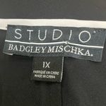 Badgley Mischka Studio black boho top with white trim and a tassel tie/ 1X / EUC Photo 1