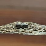 Source Unknown Vintage 12K Gold Filled Filigree Bar Rope Chain Bracelet with Center Diamond Photo 8