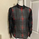 J.Crew Ruffleneck Top in Stuart Tartan Chiffon Blouse XXS Plaid Photo 0