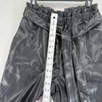 Avec Les Filles  Black Faux Leather Paperbag Waist Pants‎ Women's Size S Photo 2
