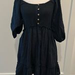 Free People NWT black Endless Summer smocked mini dress Sz M Photo 0