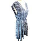 BCBG Max Azria Women's‎ Blue White Vertical Stripe Sleeveless Wrap Dress Small Photo 1