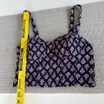 Band of Gypsies  Navy Blue Red Floral Bustier Cropped Tank Top Size Small Photo 11