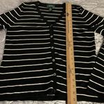Lauren Ralph Lauren Womens M Black & White Striped Cardigan Sweater silk casual Size M Photo 5