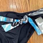 Jag jeans NEW NWT Solid Black Blue White Belted Stripe Y2K Bikini BOTTOM Medium Photo 2