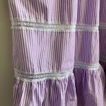 J.Crew Tiered Ruffle Dress in Stripe (Sz XL) Lilac Purple Cotton Sleeveless Bib Photo 7