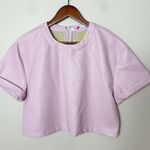 Buddy Love NWT Taylor Lavender Faux Leather Crop Top Women's Size Medium Purple Photo 2